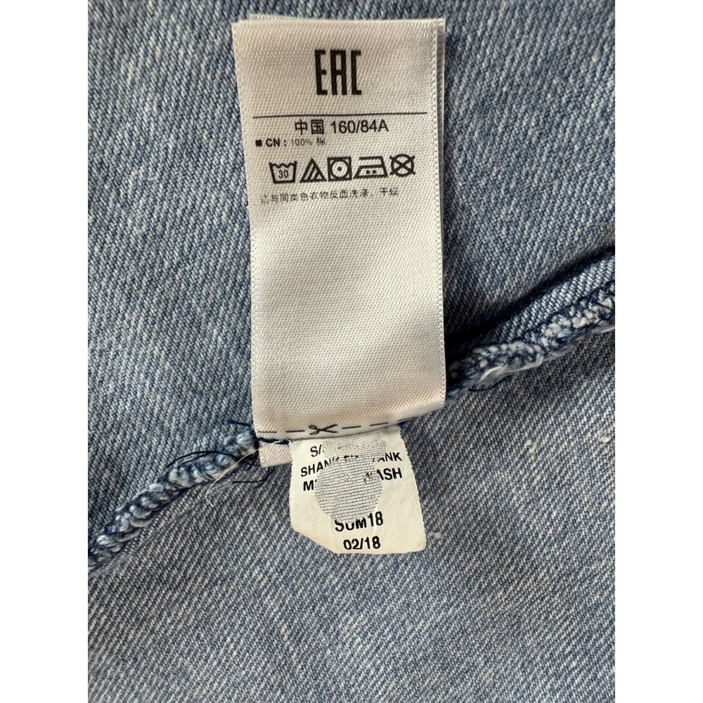 Gap Button Front Denim Tank Top Womens 0 Blue Scoop Neck Relaxed Fit Modest - Picture 7 of 9